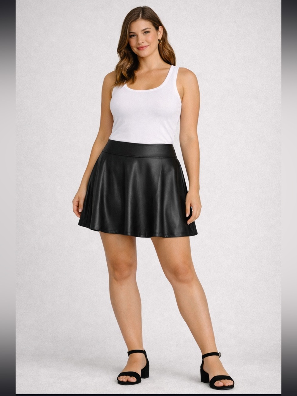 Pleather Skater Skirt Forever 21